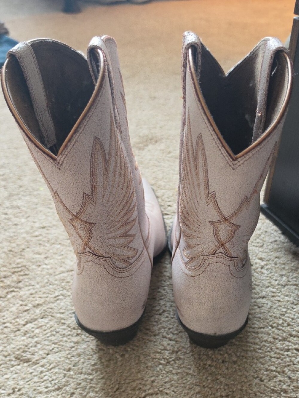 Leather Goldie Ariat Women's Size 11 Wide White Western Embroidered Cowboy Boots - Picture 4 of 9